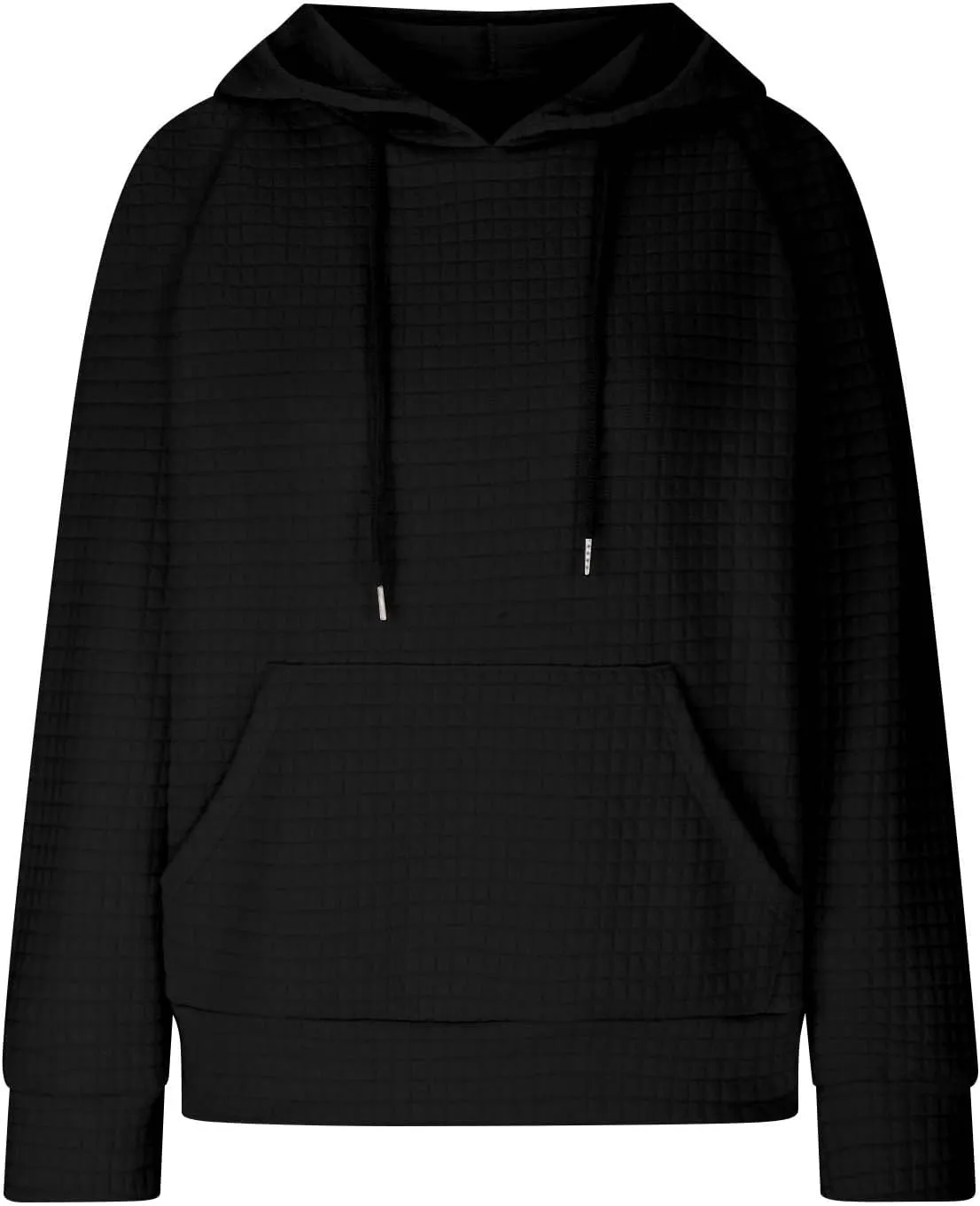 SMIDOW Oversized Hoodies For Women Trendy 2023 Waffle Knit Hooded Sweatshirt Casual Loose Fall Winter Pullover Tops