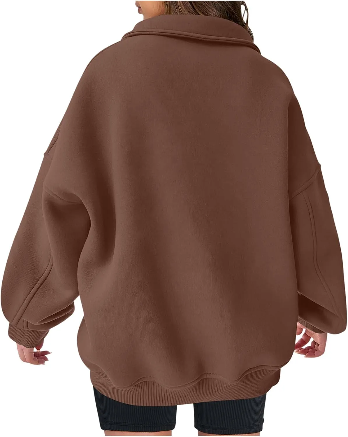 SMIDOW Oversized Sweatshirt For Women 1/4 Zip Up v Neck Fleece Pullovers Casual Loose Fall Fashion 2024 Teen Girls Clothes