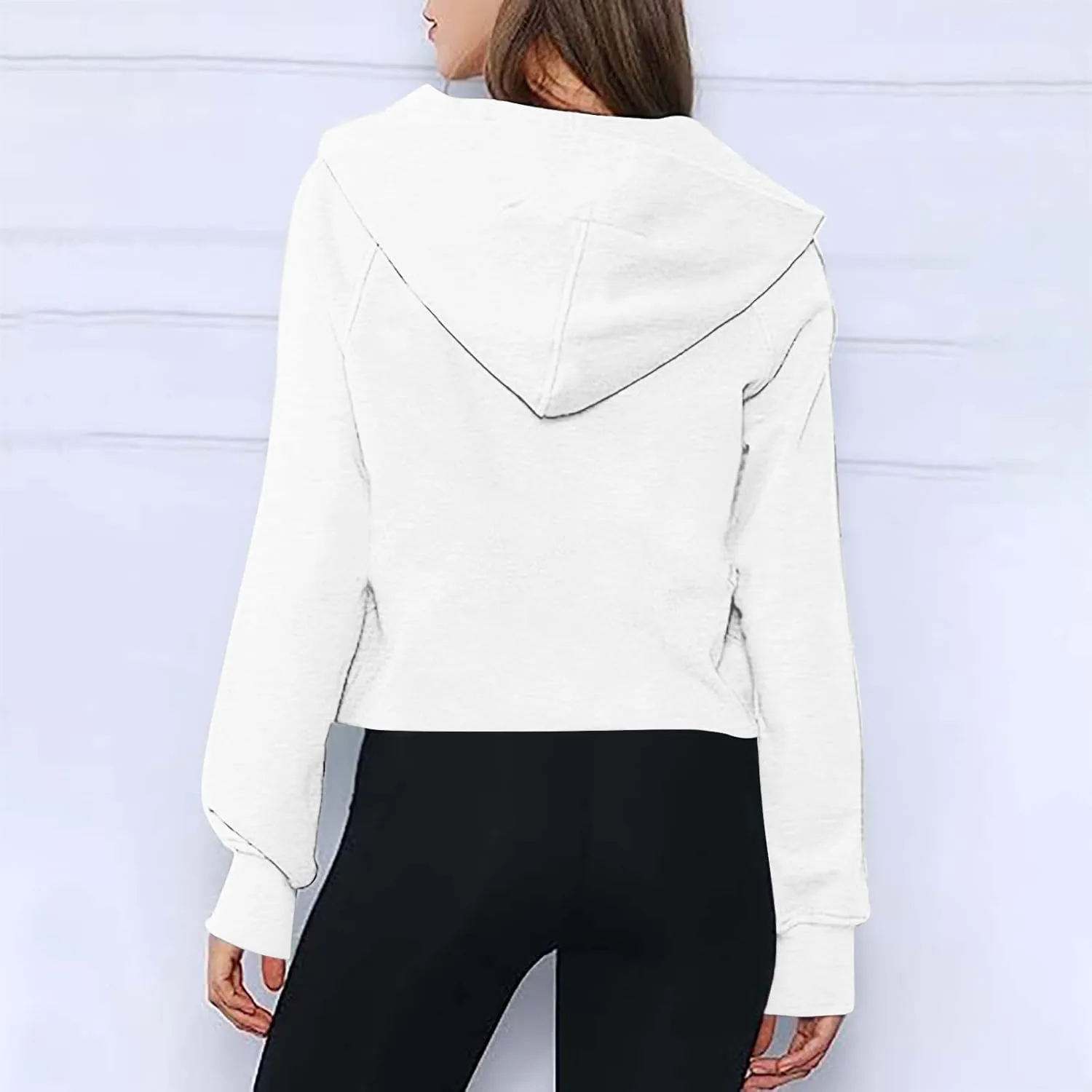 SMIDOW Scuba Dupes Sweatshirt For Women Fashion 2023 Half Zip Up Hoodies Casual Loose Cropped 1/4 Zip Pullover Tops