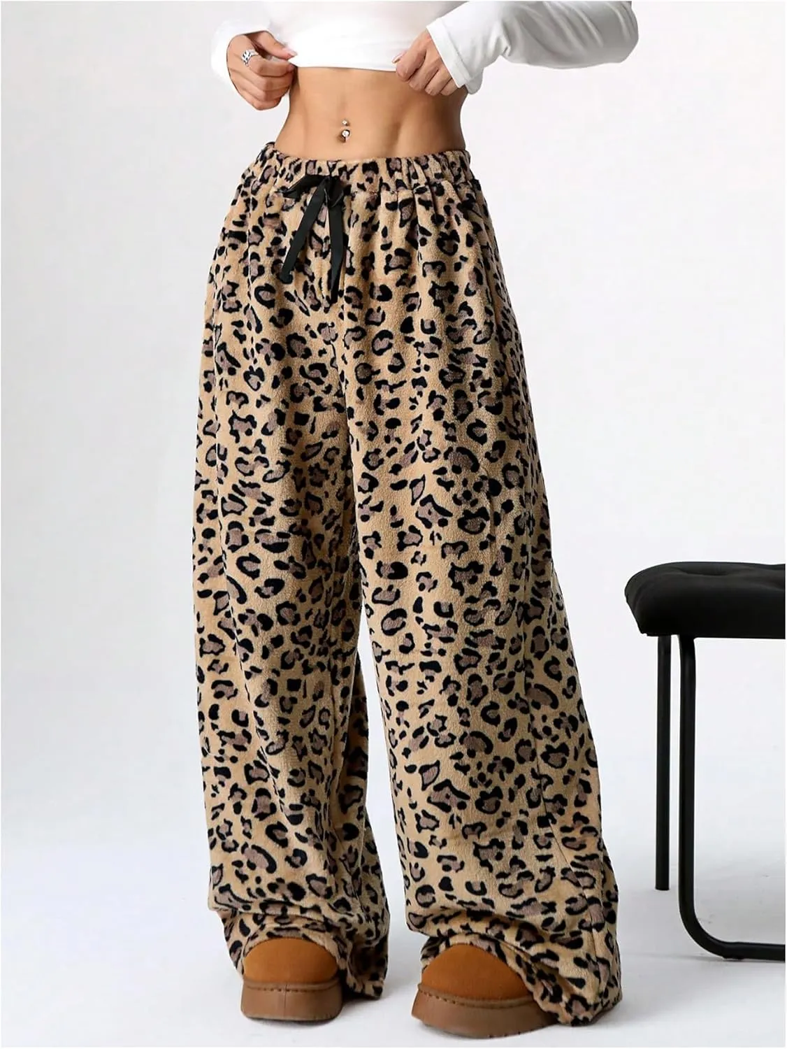 SOLY HUX Women's Wide Leg Sweatpants Drawstring Baggy Trousers High Waisted Loose Casual Jogger Pants