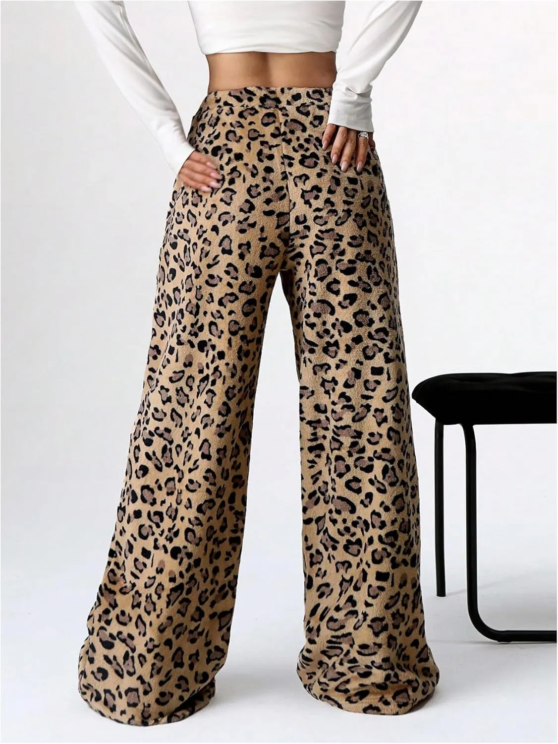SOLY HUX Women's Wide Leg Sweatpants Drawstring Baggy Trousers High Waisted Loose Casual Jogger Pants