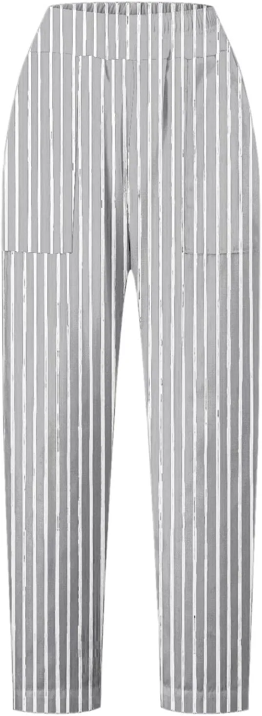 Summer Casual Wide Leg Linen Pants for Women High Waist Comfy Baggy Palazzo Pants Boho Floral Print Beach Trousers