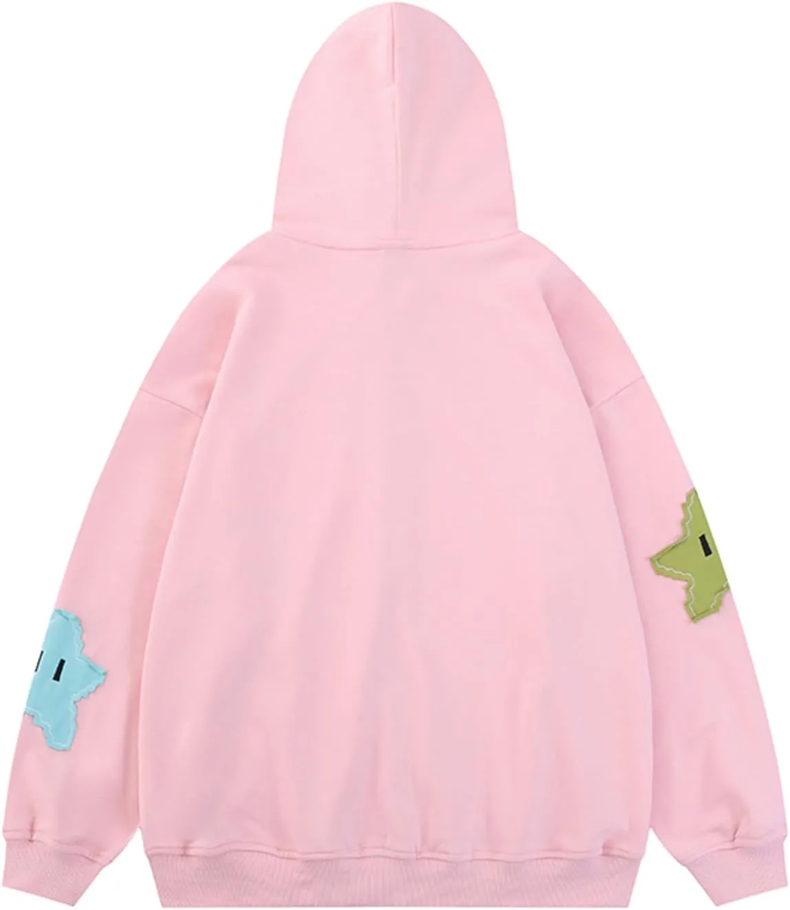 Sunwittafy Women Aesthetic Star Graphic Hoodie Y2k Zip Up Long Sleeve Oversized Sweatshirt Goth Jacket Vintage Streetwear