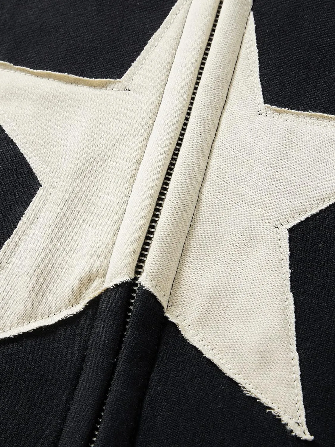 Sunwittafy Women's Y2k Zip Up Hoodie Star Print Hooded Sweatshirt Oversized Long Sleeve Jacket Harajuku Casual Streetwear