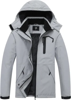 SUOKENI Women's Waterproof Ski Jacket Warm Winter Coat Snowboard Rain Jacket Hooded Windbreaker