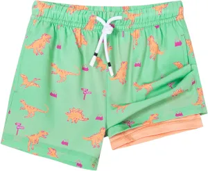 SURF CUZ Boys Swim Trunks with Boxer Brief Liner Toddler Boy Stretch Swimsuit Shorts Quick Dry Swimming Trunks Bathing Suit