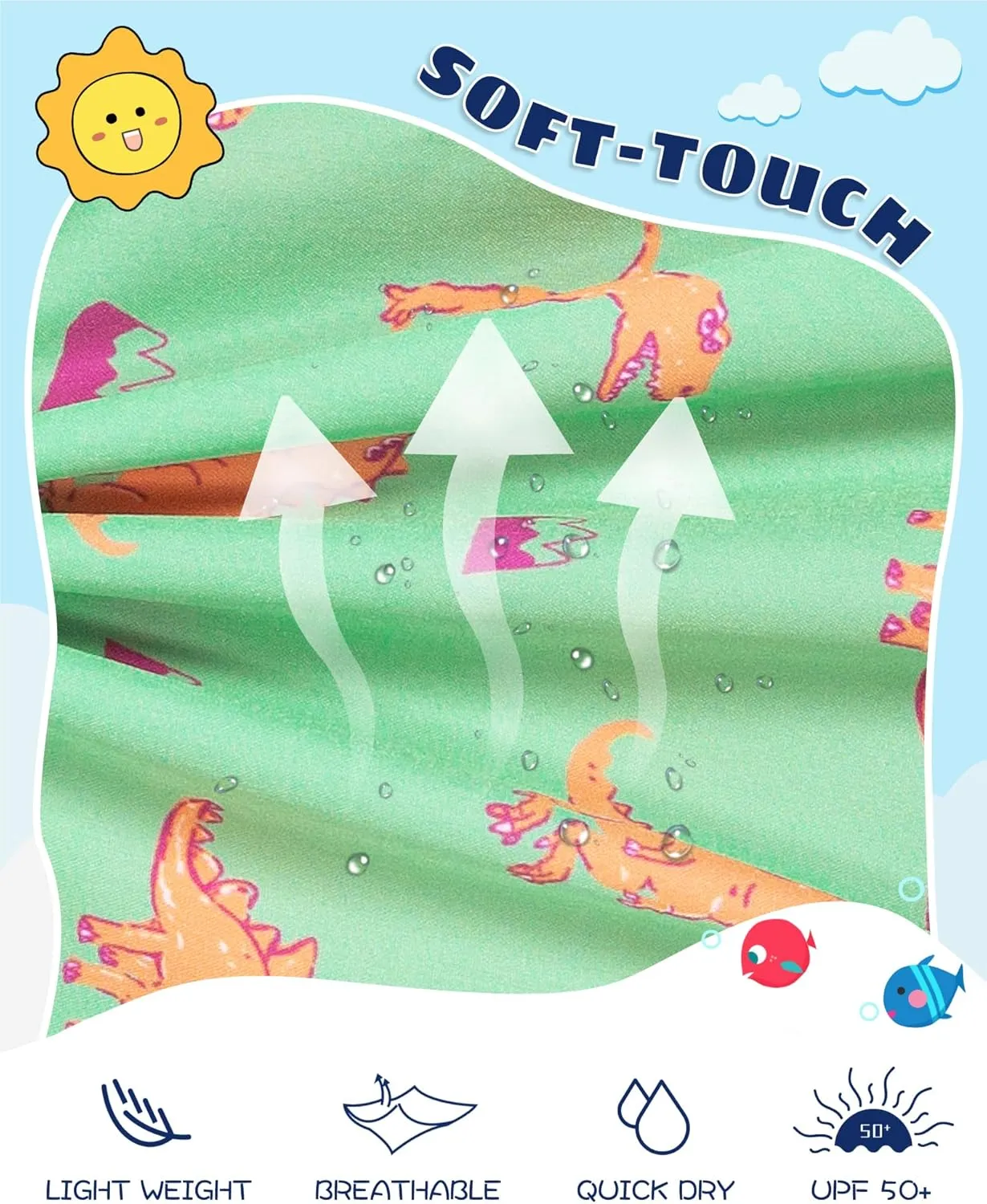 SURF CUZ Boys Swim Trunks with Boxer Brief Liner Toddler Boy Stretch Swimsuit Shorts Quick Dry Swimming Trunks Bathing Suit