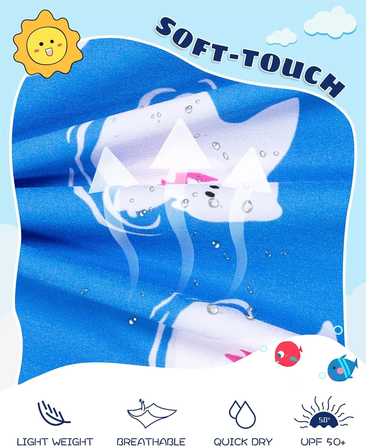 SURF CUZ Boys Swim Trunks with Boxer Brief Liner Toddler Boy Stretch Swimsuit Shorts Quick Dry Swimming Trunks Bathing Suit
