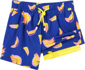 SURF CUZ Boys Swim Trunks with Boxer Brief Liner Toddler Boy Stretch Swimsuit Shorts Quick Dry Swimming Trunks Bathing Suit
