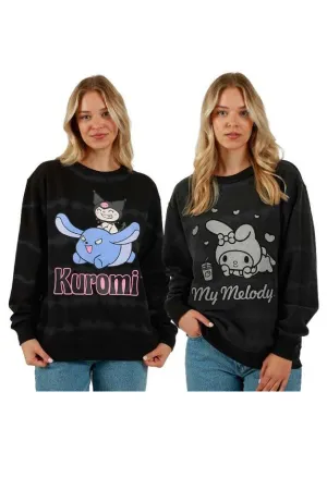 Sweatshirt - Kuromi And My Melody Reversible Sweatshirt