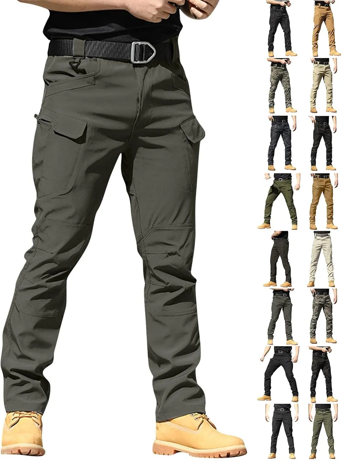 Tactical Pants for Men Water Resistant Hiking Cargo Pants Multi Pockets Stretch Waterproof Quick Dry Work Pants