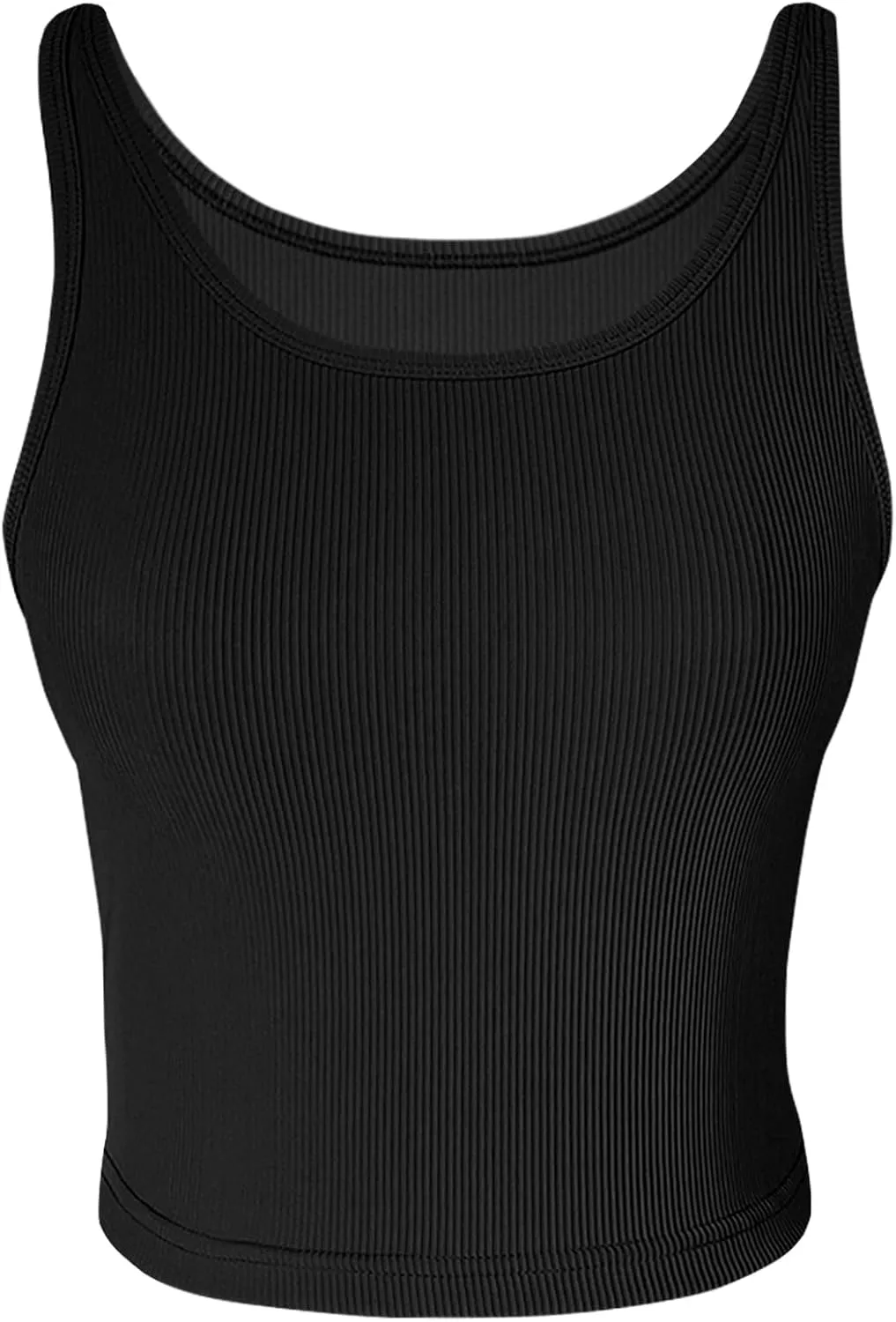 tagunop Women's Sleeveless Tank Tops Scoop Neck Basic Cami Tee Shirts Casual Ribbed Slim Fitted Top