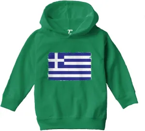 Tcombo Distressed Greece Flag - Greek Pride Toddler/Youth Fleece Hoodie