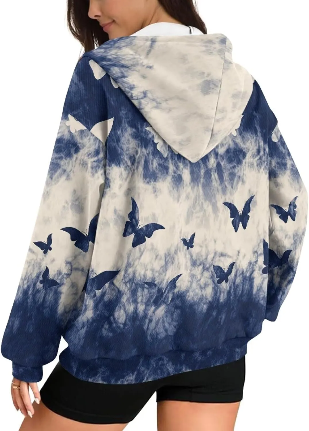 TODIYADDU Oversized Sweatshirt for Women Trendy Hoodies with Pockets Casual Long Sleeve Zip Up Pullover Y2k Clothes Gifts