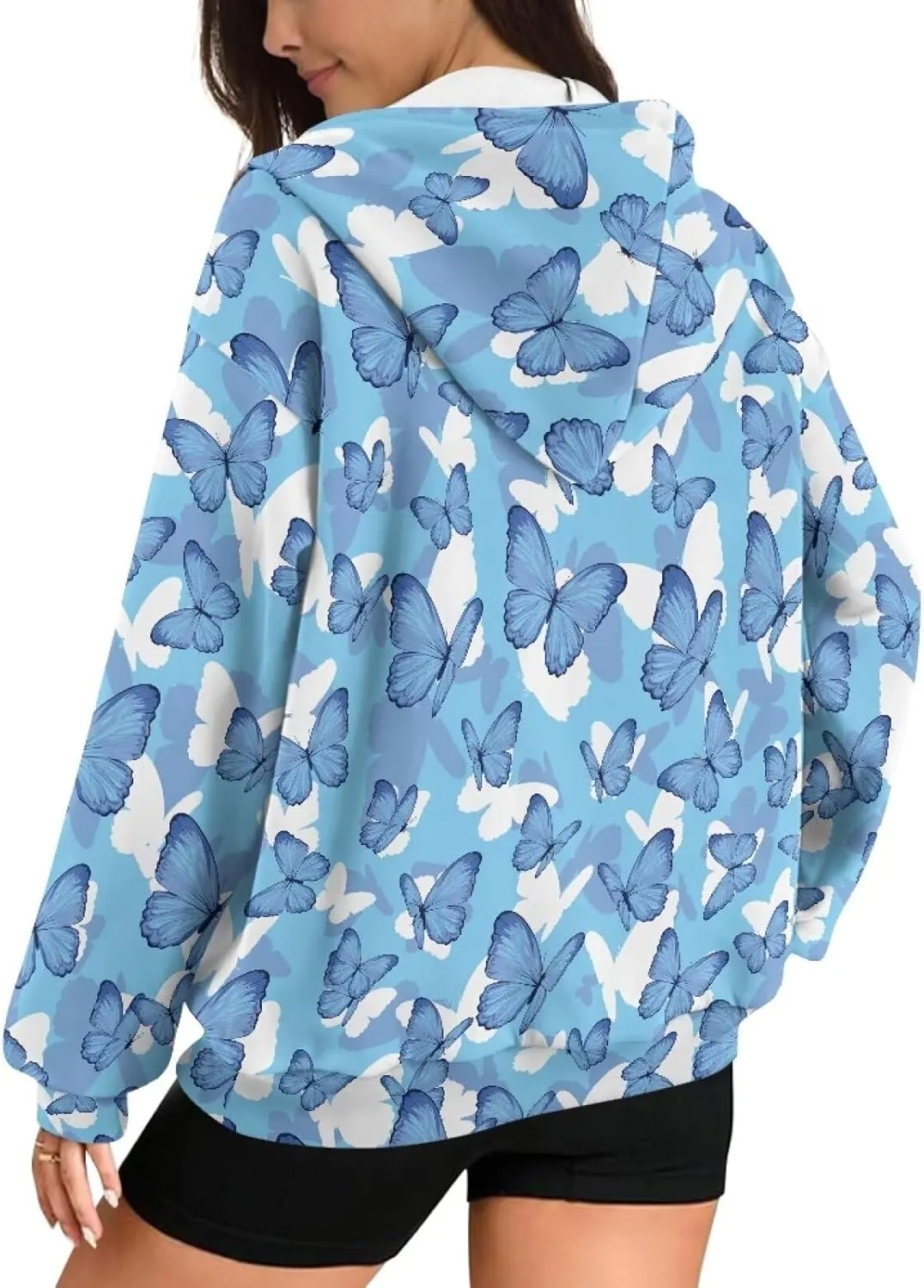 TODIYADDU Zip Up Hoodie for Women Fashion Sweatshirts with Pockets Oversized Jacket Drawstring Hoodies Y2k Winter Outfits