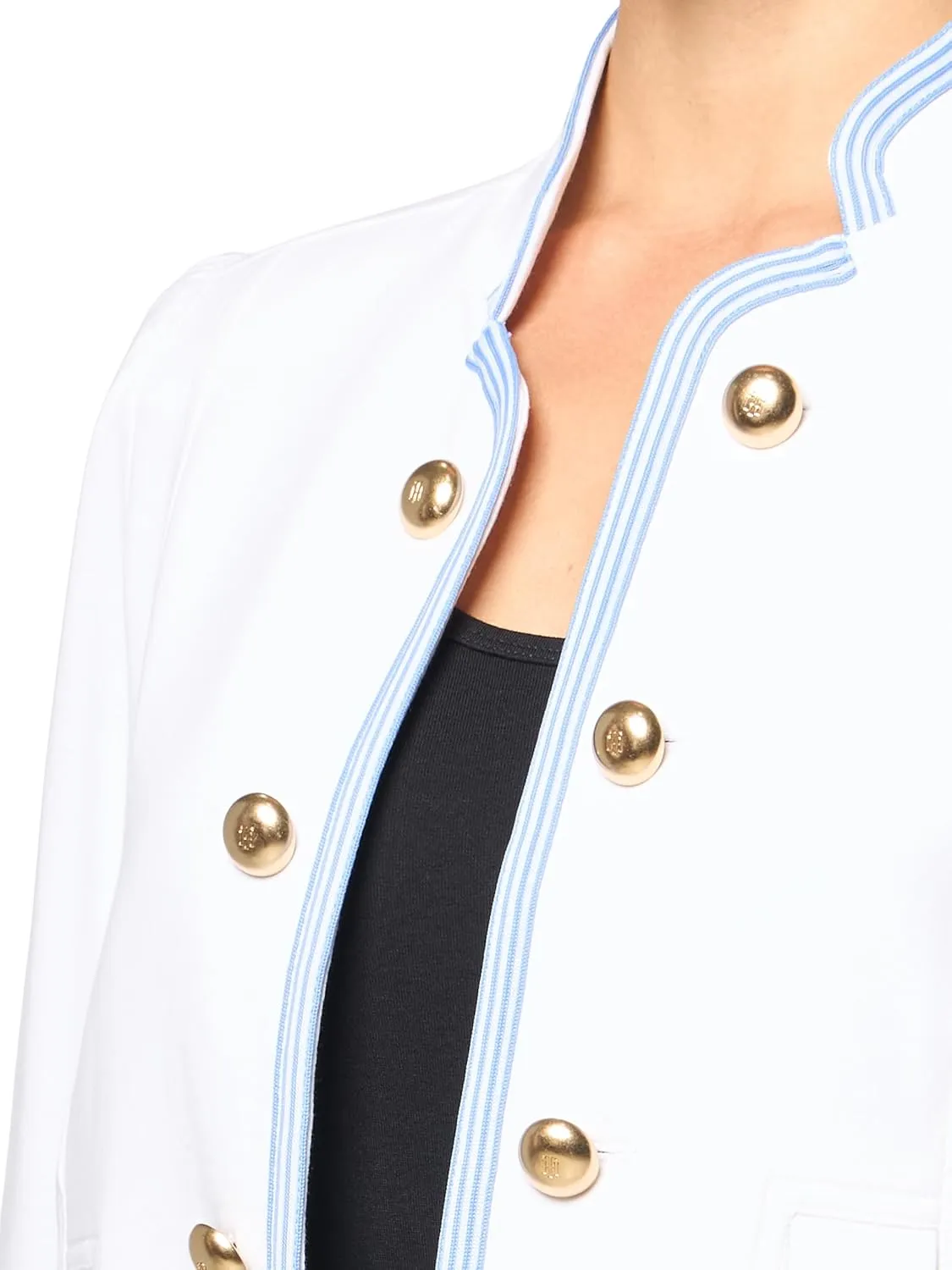 Tommy Hilfiger Women's Band Jacket, Bright White, X-Small