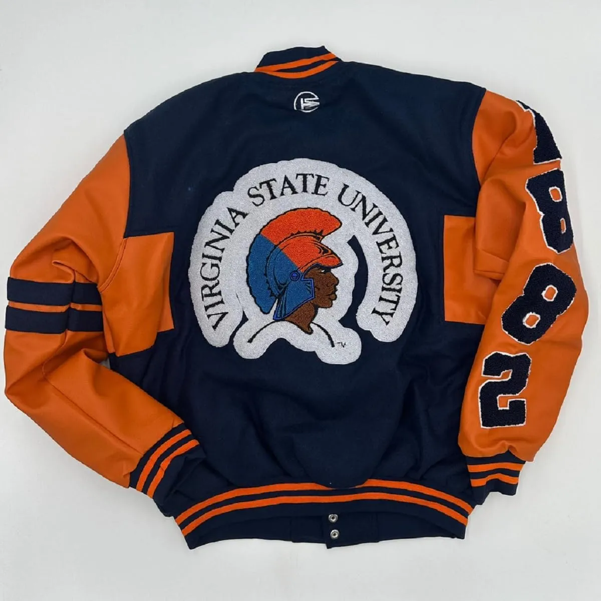 Tones of Melanin VSU OLE SKOOL Unisex Varsity Jacket Vegan Leather Sleeve and Wool Body Causal Letterman Varsity Jackets