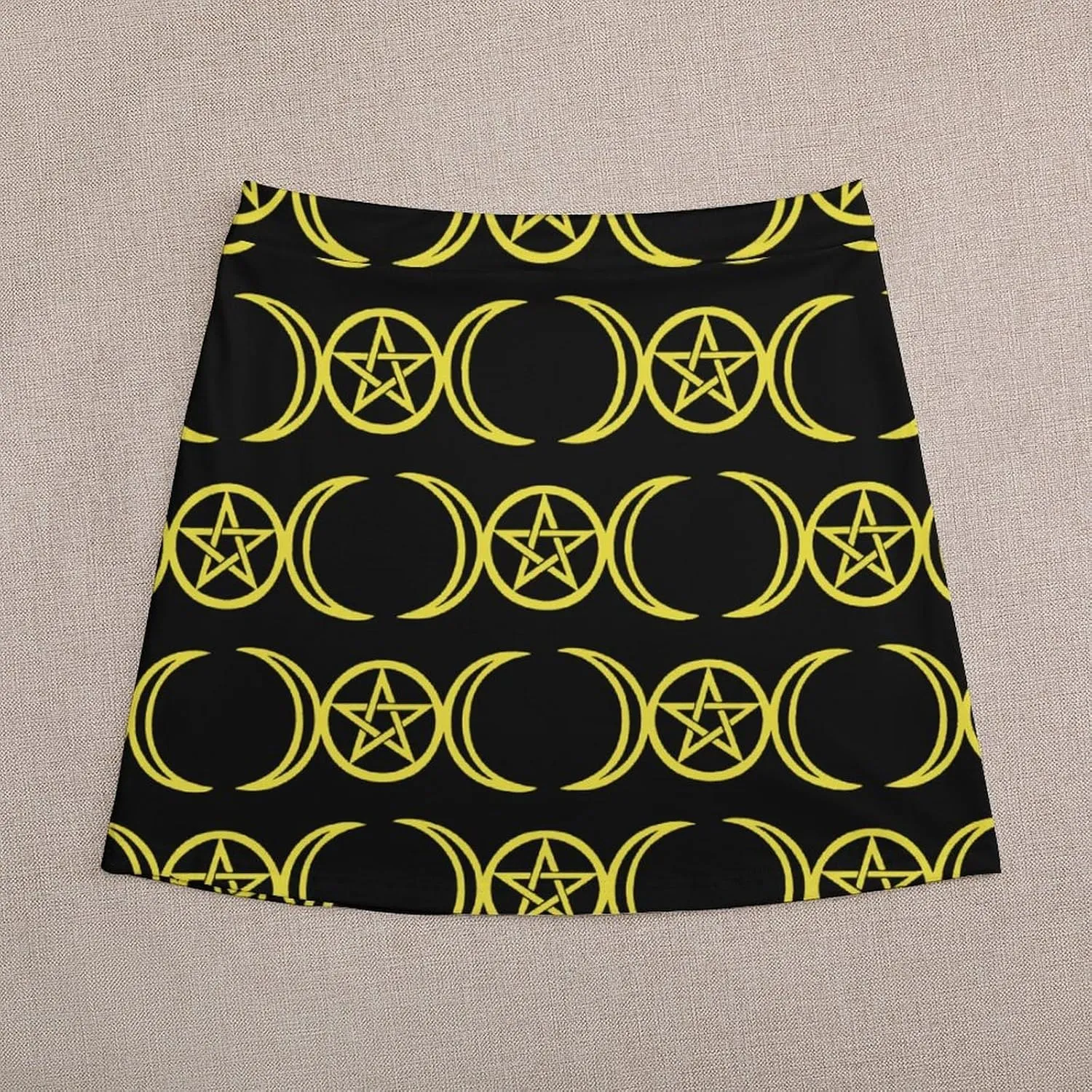 Triple Moon Pentacle Women's Mini Skirts High Waist Short Skorts Casual A-line Skirt