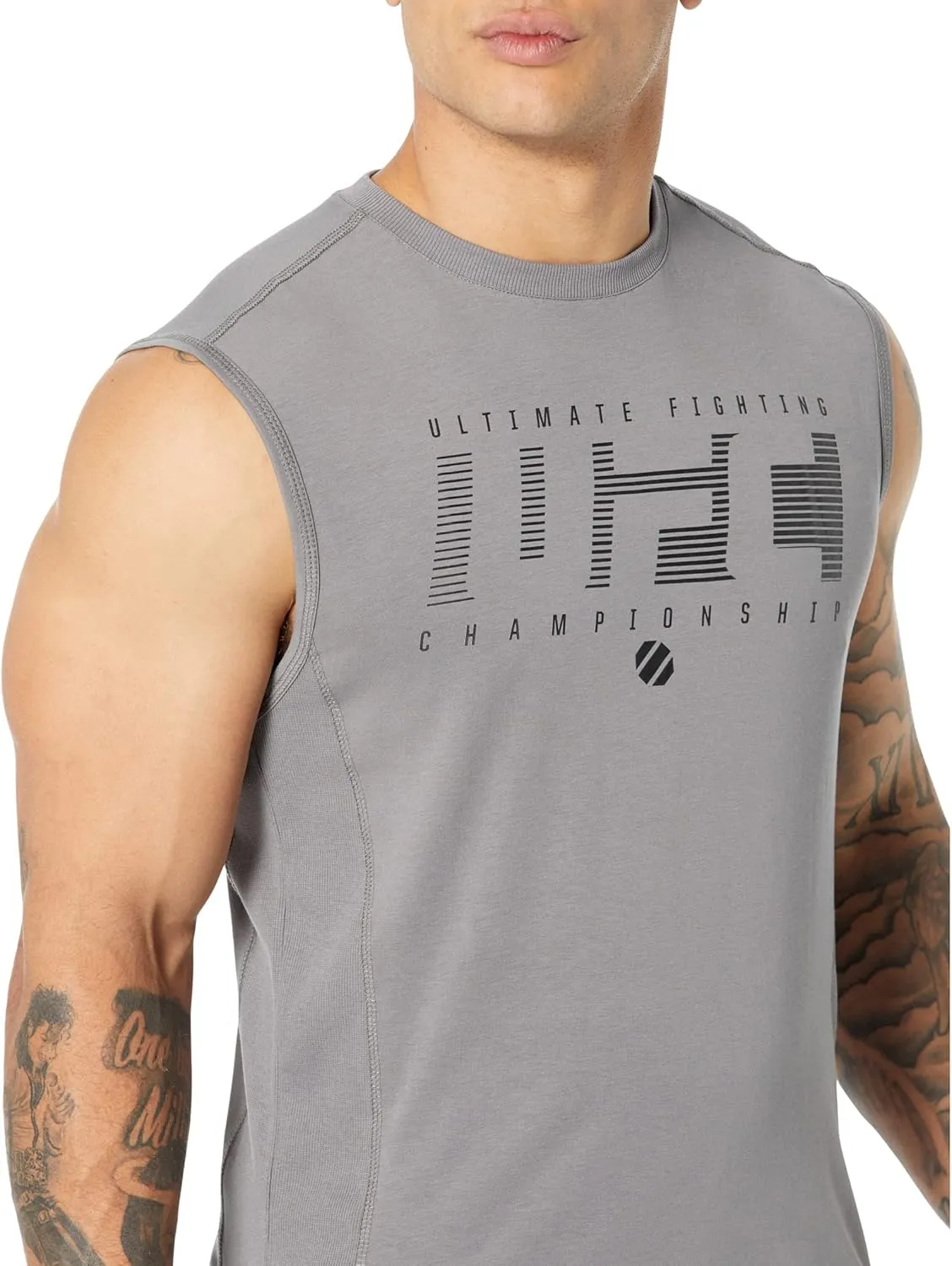 UFC Ultimate Fighting Sleeveless Crew Neck Tank Top for Men  58% Cotton  37% Modal  Regular Fit