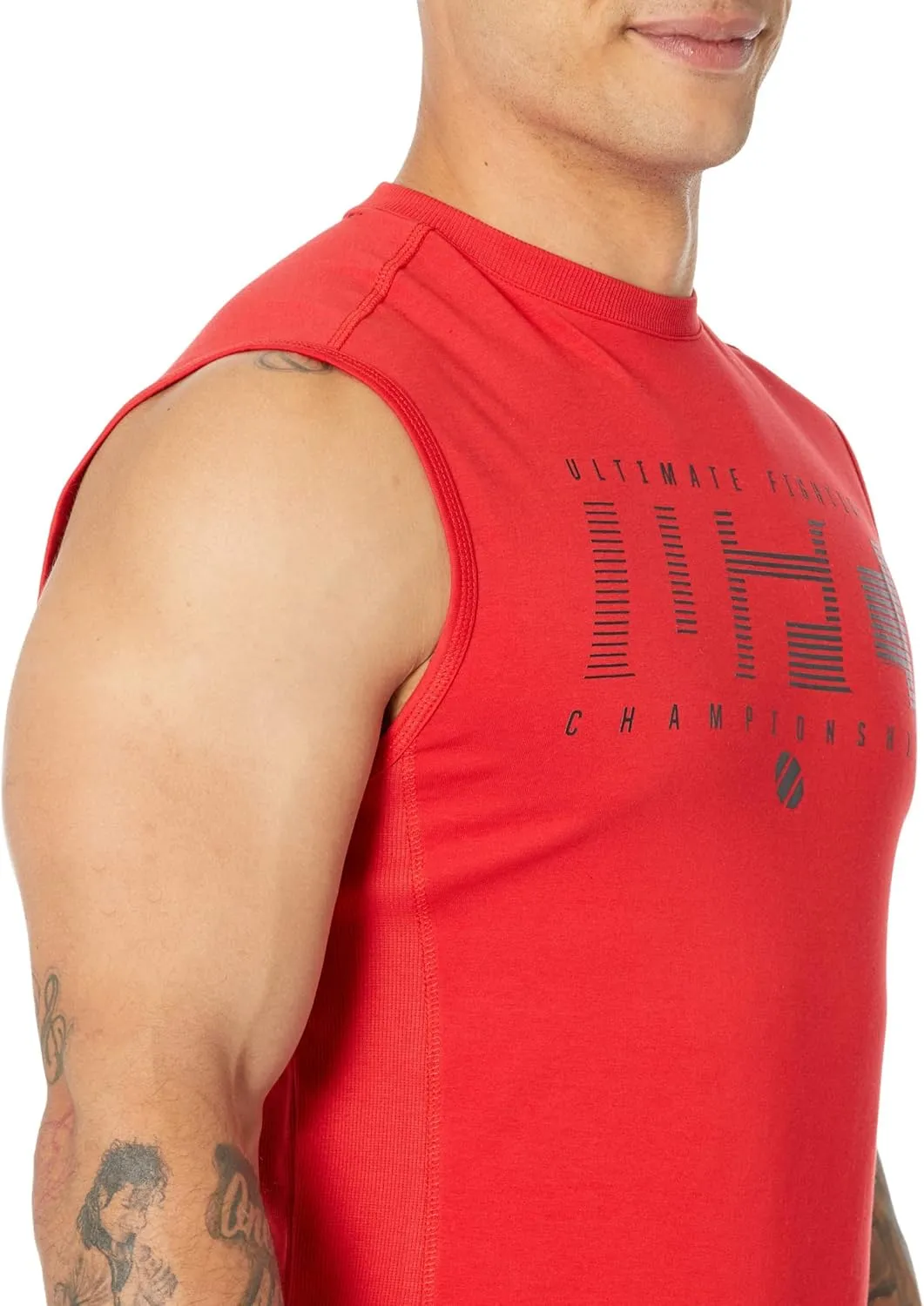 UFC Ultimate Fighting Sleeveless Crew Neck Tank Top for Men  58% Cotton  37% Modal  Regular Fit