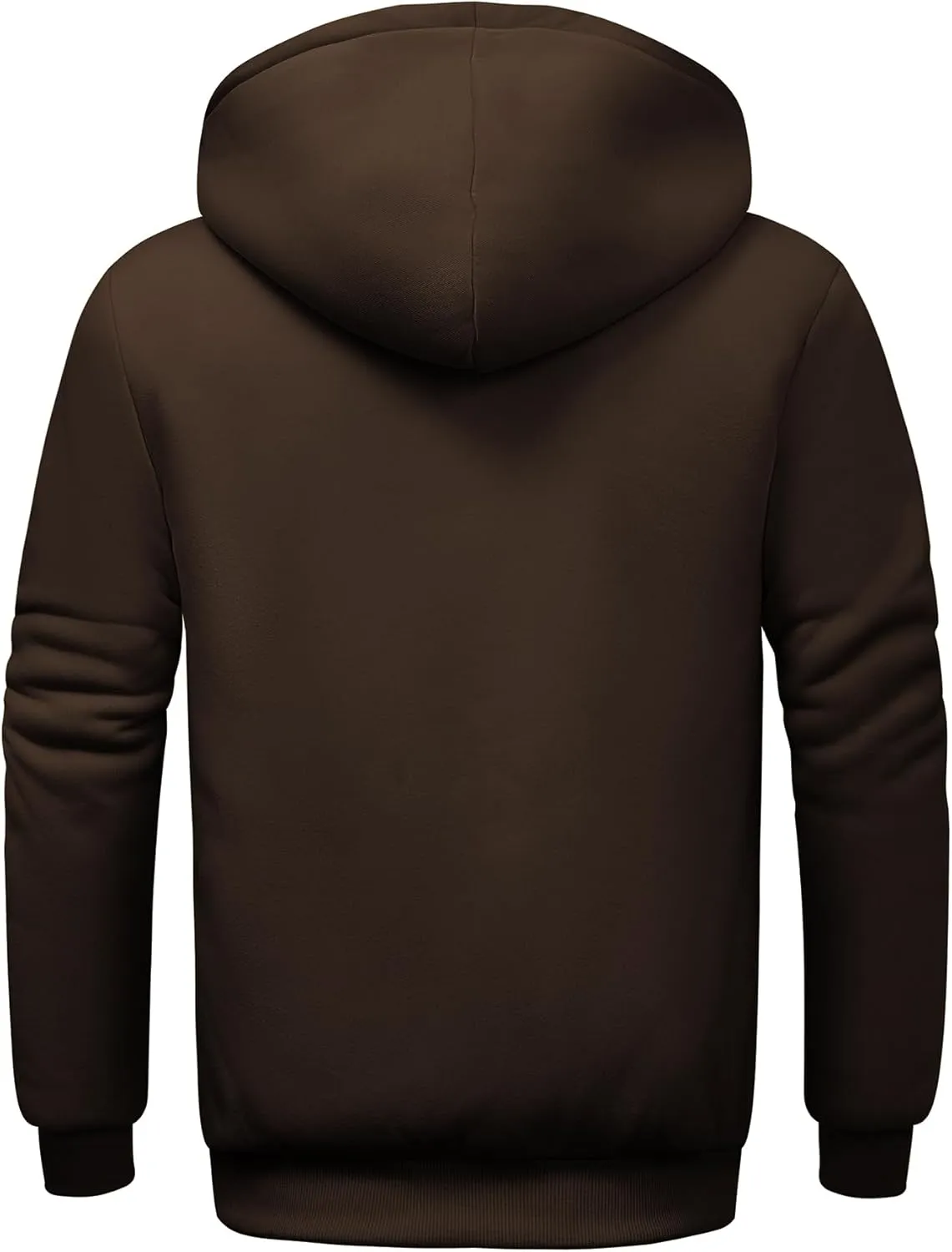 V VALANCH Men Hoodie Zip Up Winter Sherpa Lined Sweatshirt Heavyweight Thick Warm Fleece Jacket