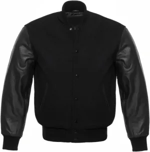 Varsity Letterman Baseball Retro Wool and Genuine Leather Sleeves Vintage Bomber Style Varsity Jacket