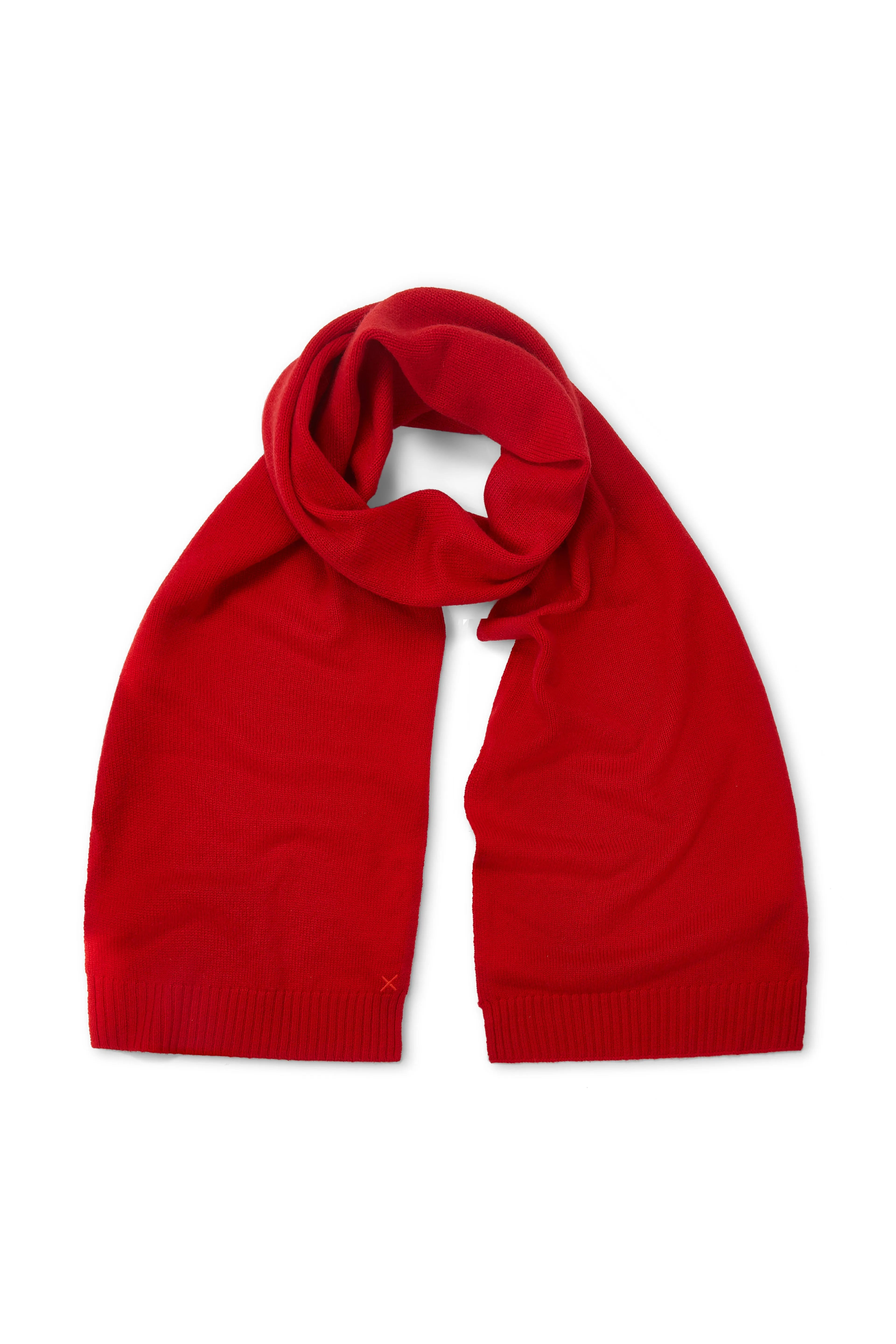 Velvet-Red Wool-Cashmere Scarf