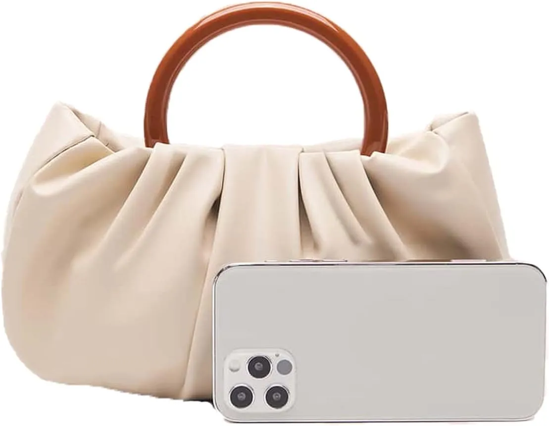 Verdusa Women's Ruched Small Handbag Clutch Purse Dumpling Pouch Bag