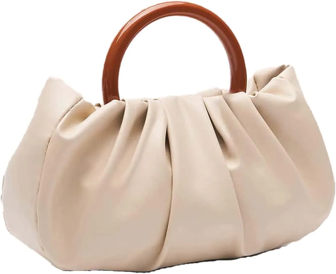 Verdusa Women's Ruched Small Handbag Clutch Purse Dumpling Pouch Bag