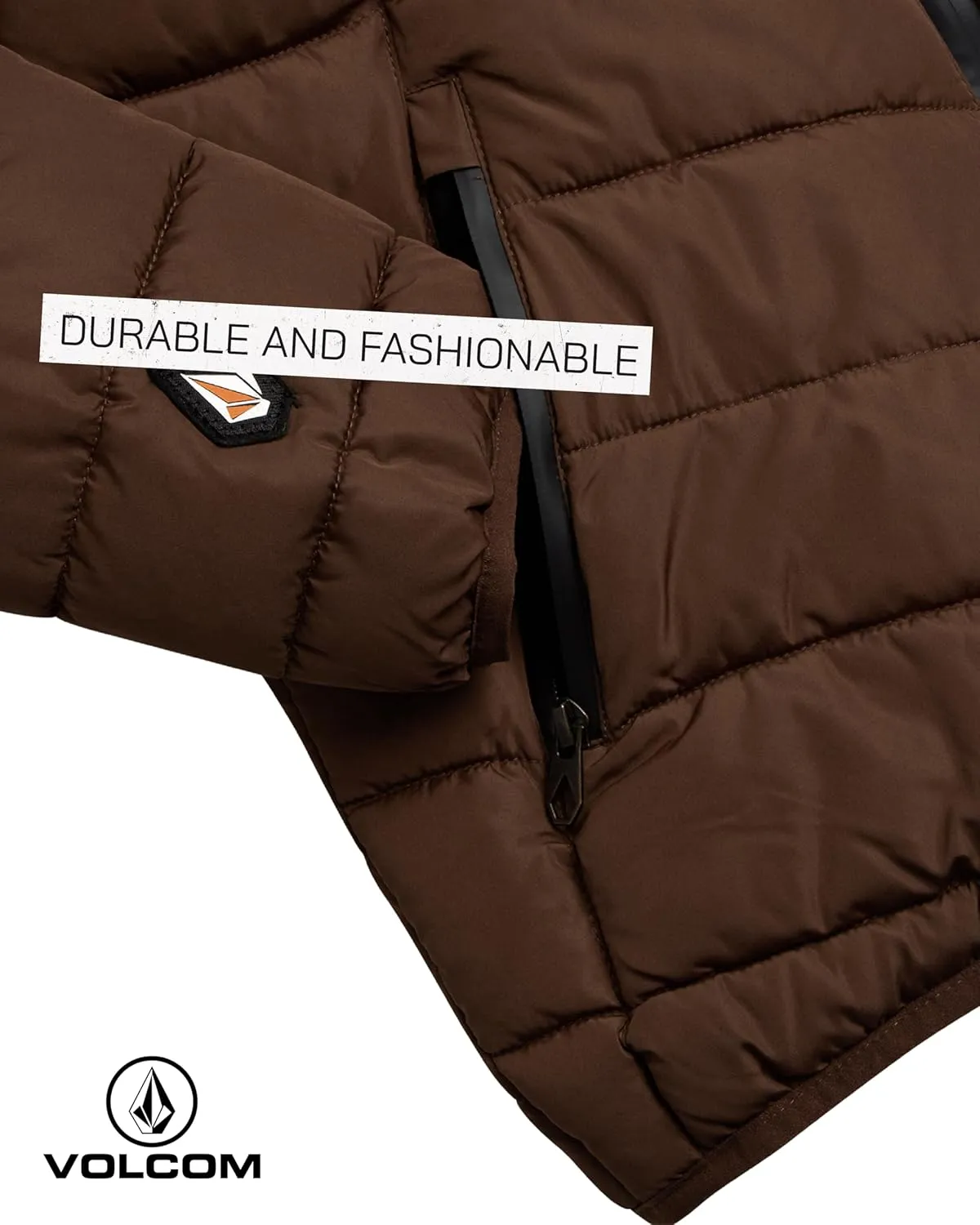 Volcom Boys' Puffer Jacket - Glacier Shield Quilted Winter Jacket with Hood - Insulated Outerwear Jackets for Boys (4-18)