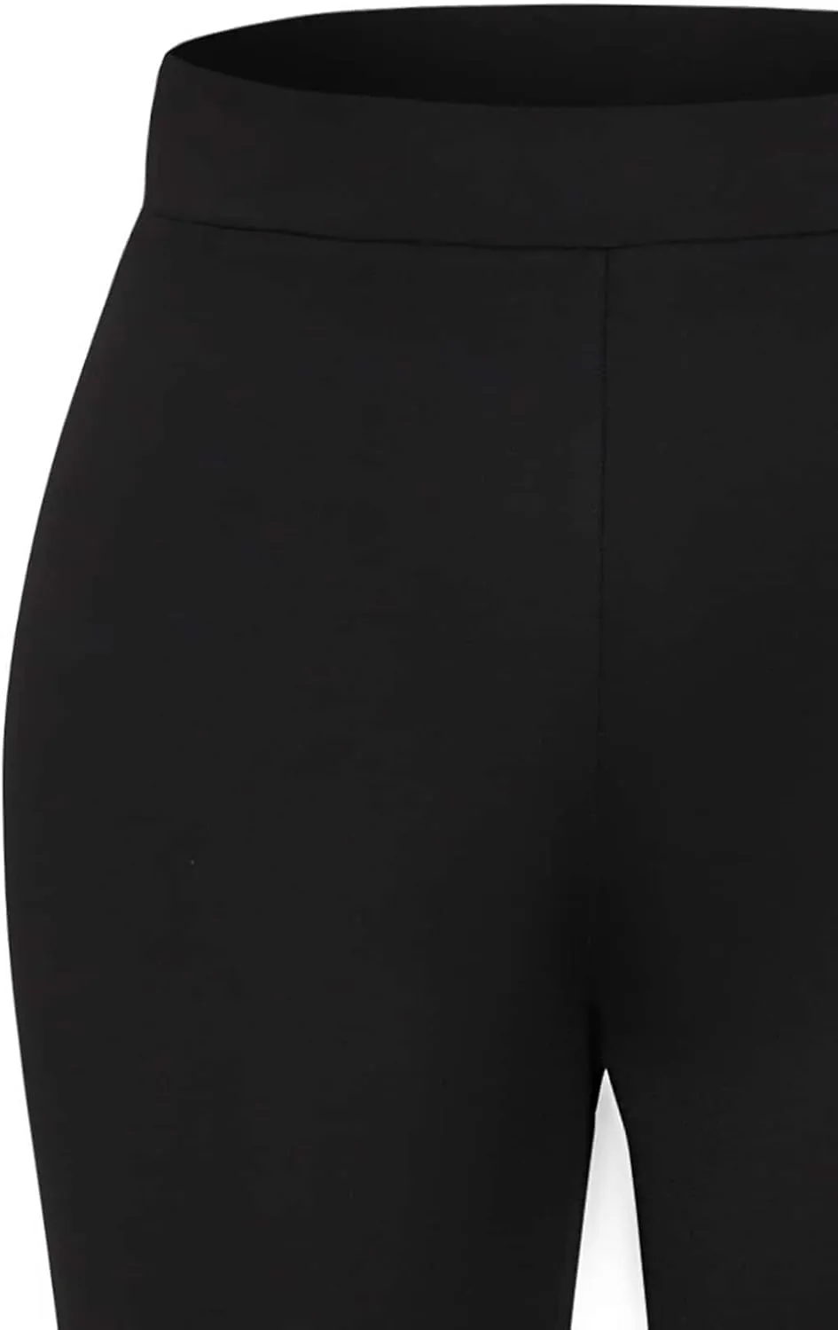 WDIRARA Women's Plus Size Elastic Waist Flare Bell Bottom Pants Casual Stretchy Long Pants