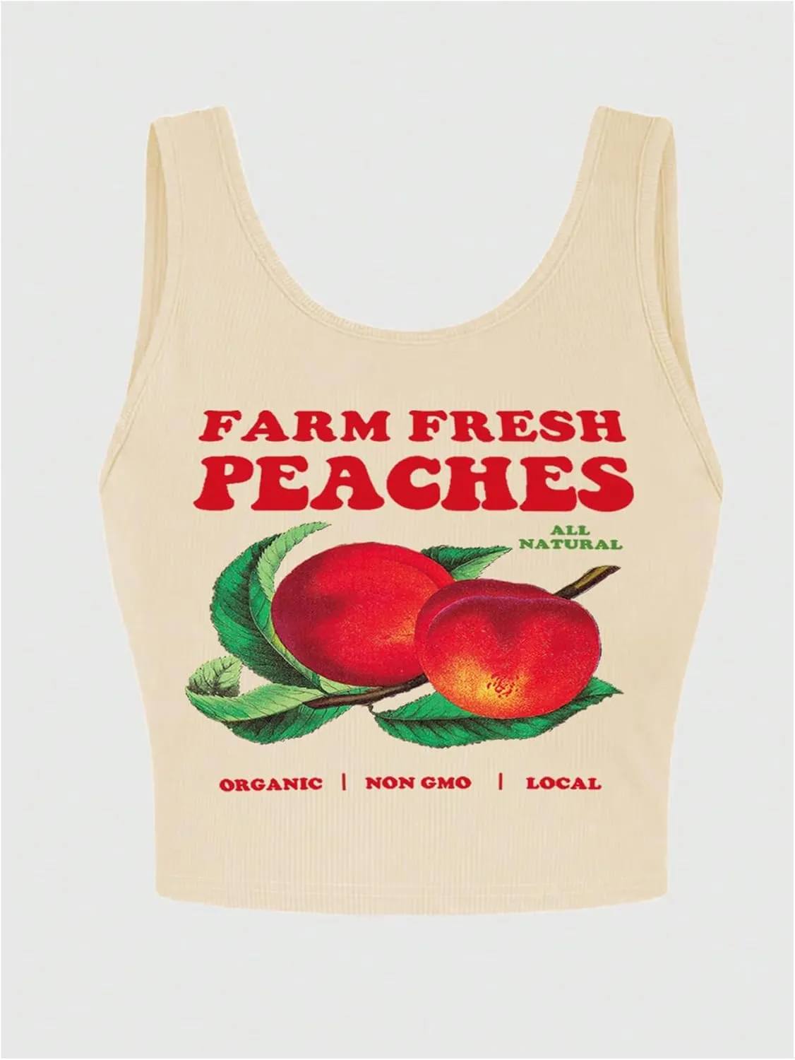 WDIRARA Women's Printed Crop Tank Tops Graphic Cami Top Summer Ribbed Slim Fit Tee