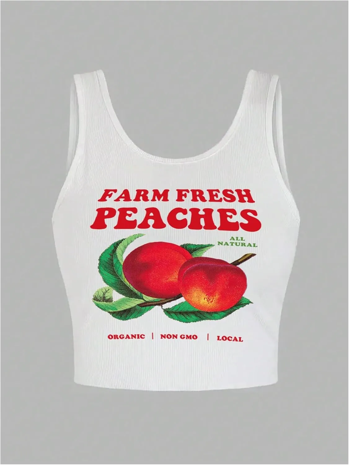 WDIRARA Women's Printed Crop Tank Tops Graphic Cami Top Summer Ribbed Slim Fit Tee
