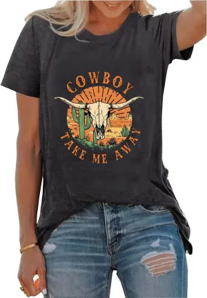 Western Howdy Hat T-Shirt Cowgirl Country Music Vintage Graphic Rodeo Cowboy Women Casual Summer Vacation Tee Tops