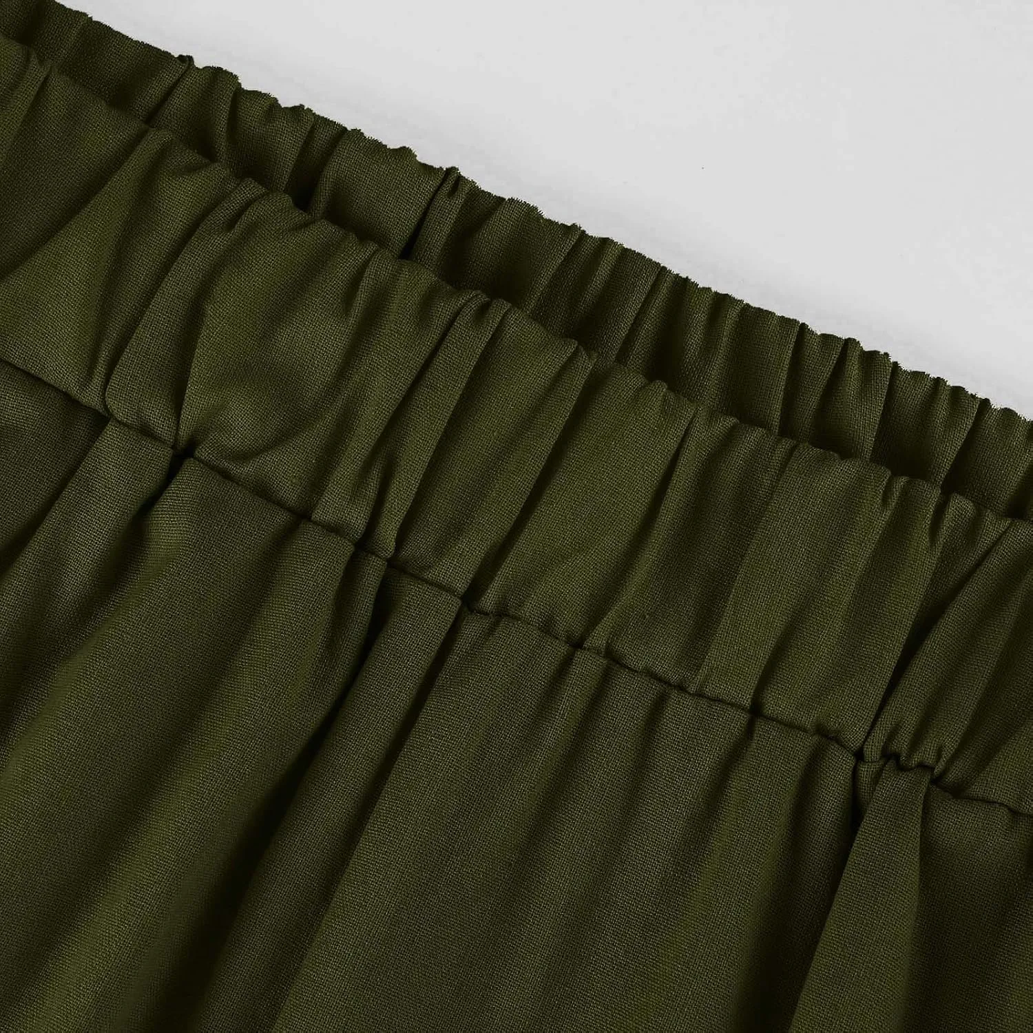 Wide Leg Linen Pants for Women Plus Size Cropped Linen Pants Casual Summer Elastic High Waisted Lounge Pants