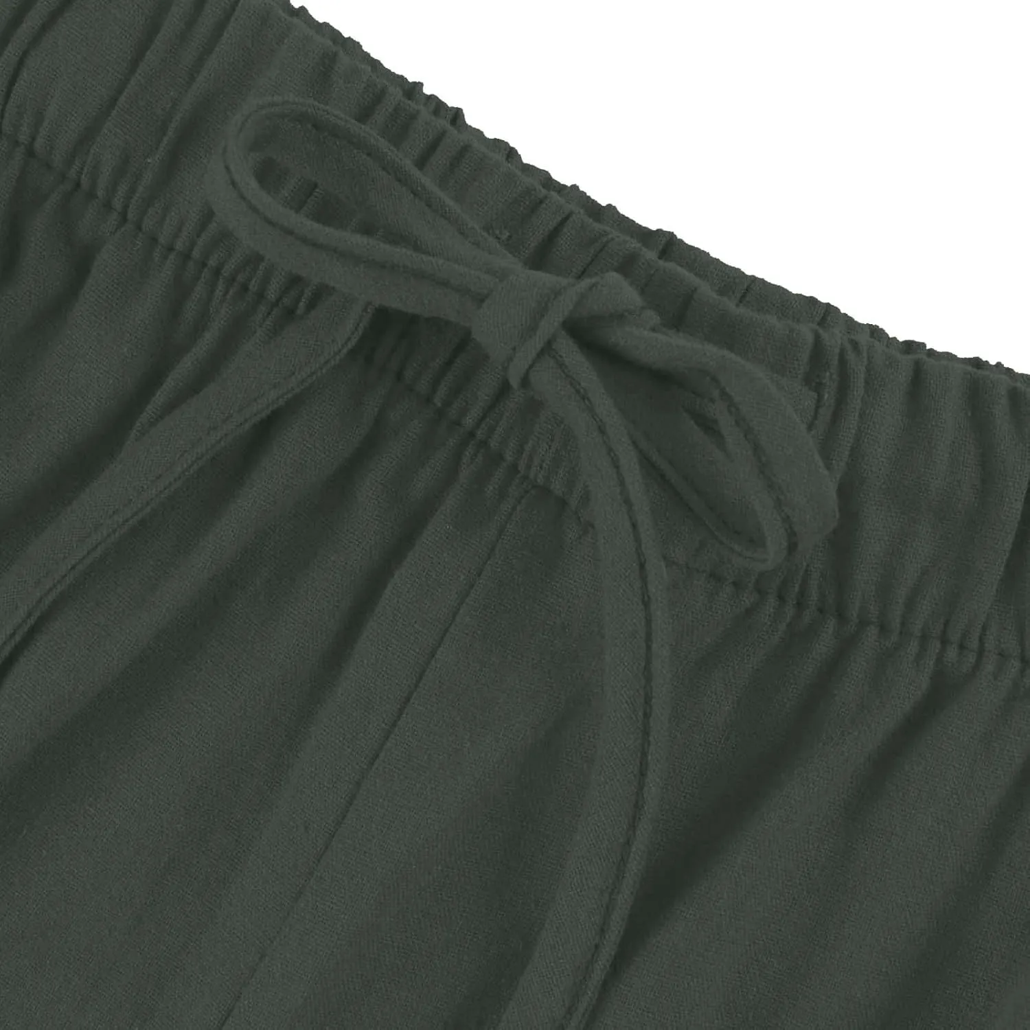 Wide Leg Linen Pants for Women Summer Flowy High Waisted Palazzo Pants Baggy Comfy Casual Beach Pant with Pockets