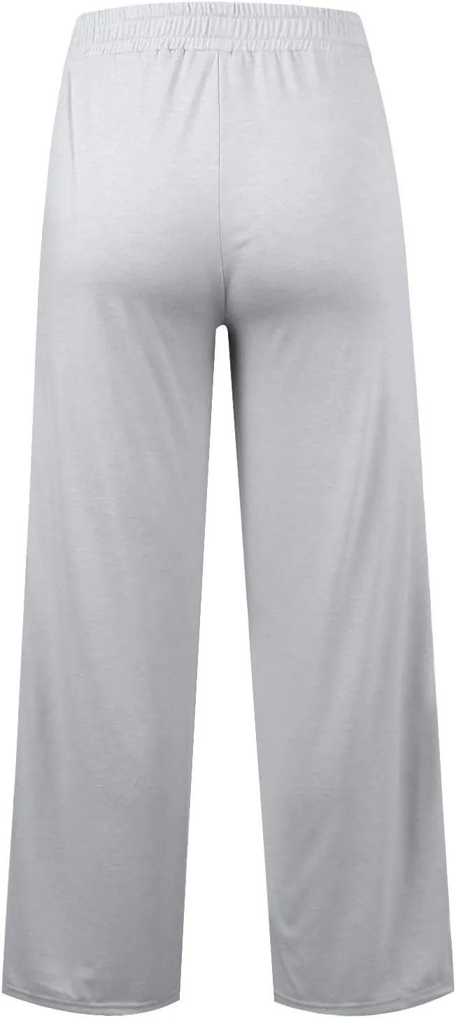 Wide Leg Sweatpants Women Baggy Drawstring Straight Leg Sweatpants High Waist Yoga Pants Lounge Pants with Pockets