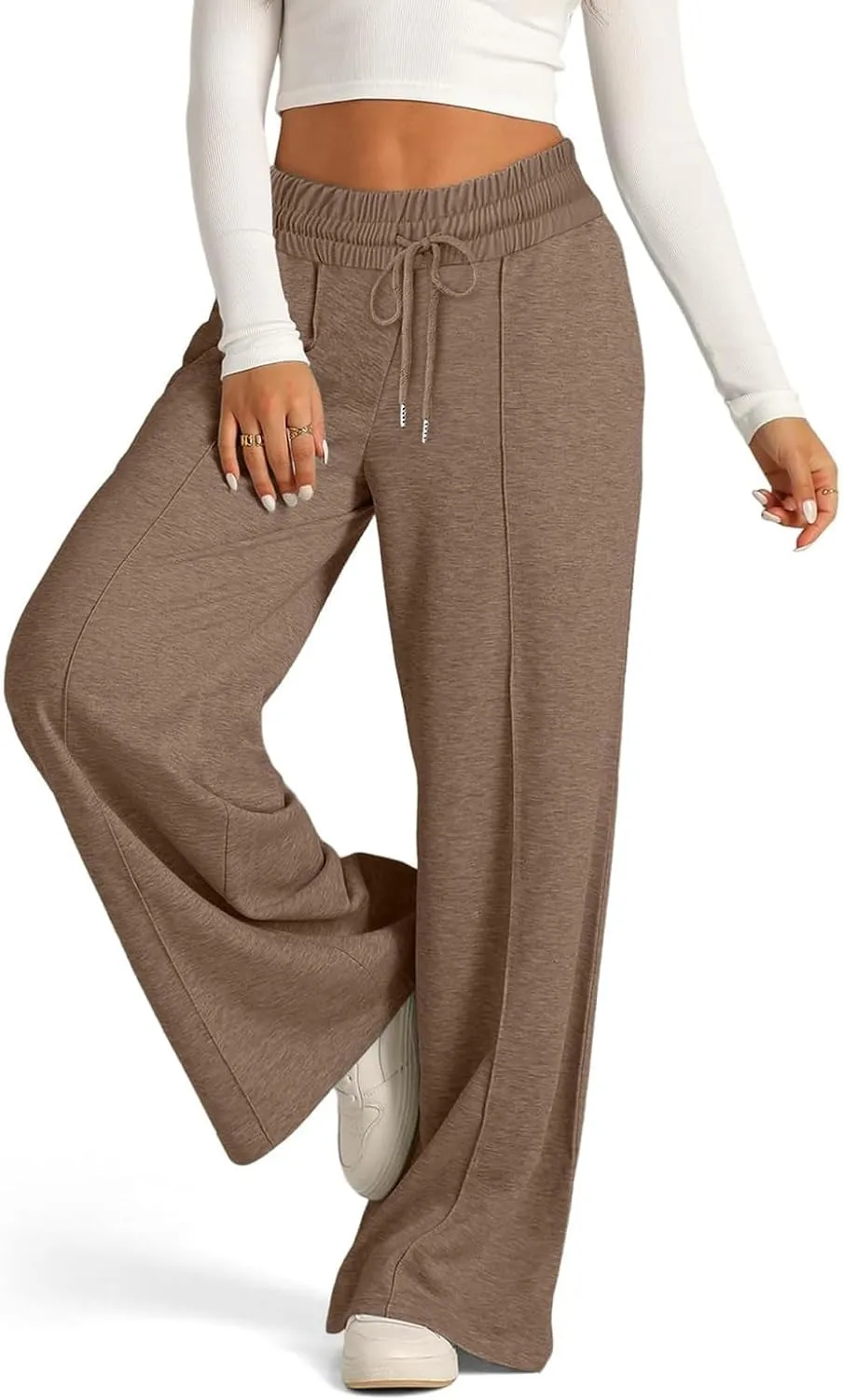 Wide Leg Sweatpants Women Baggy Drawstring Straight Leg Sweatpants High Waist Yoga Pants Lounge Pants with Pockets