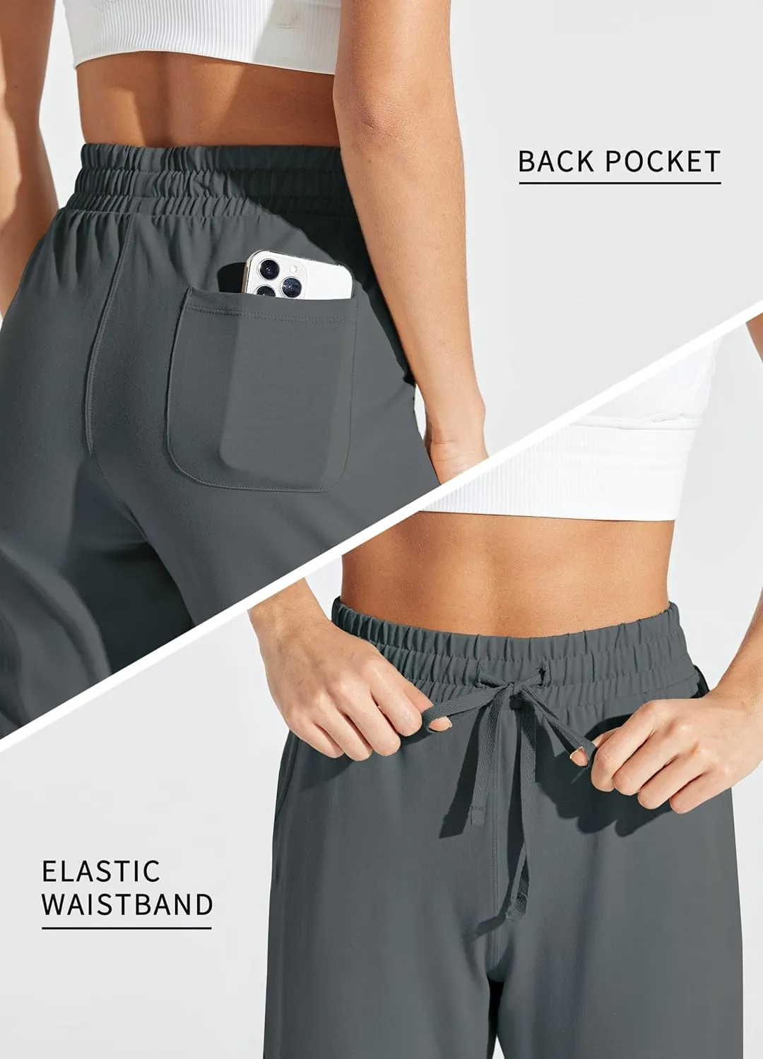 Willit Women's Capris Pants Cotton Yoga Capri Casual Lounge Pants Wide Leg Workout Sweatpants with Pockets 20"