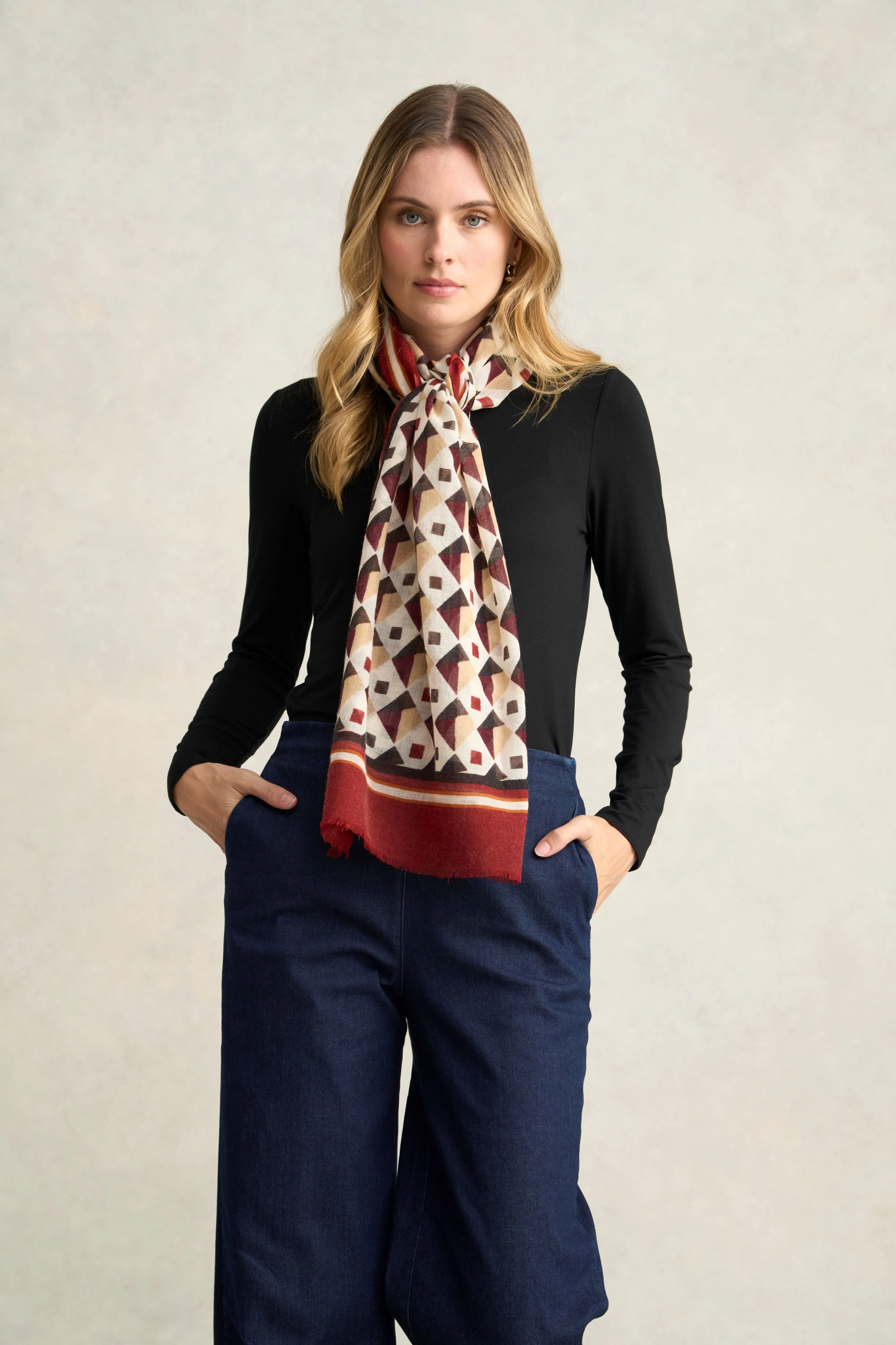 Winter Geo Wool Scarf - Multi