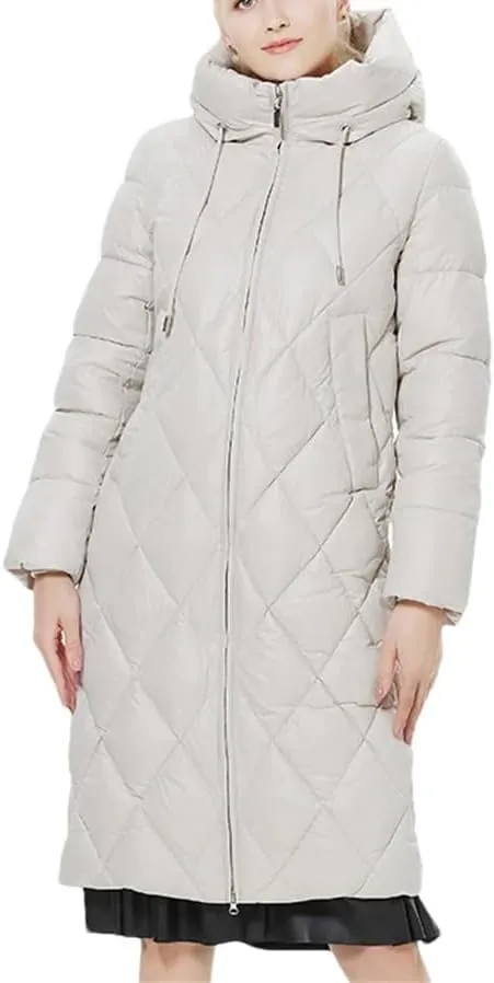 Winter Ladies Quilted Jacket Lengthened Style Padded Parka Thickened Warm Cotton Coat
