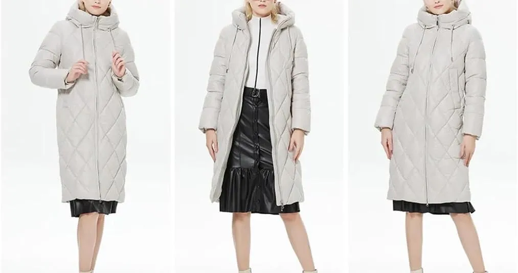 Winter Ladies Quilted Jacket Lengthened Style Padded Parka Thickened Warm Cotton Coat