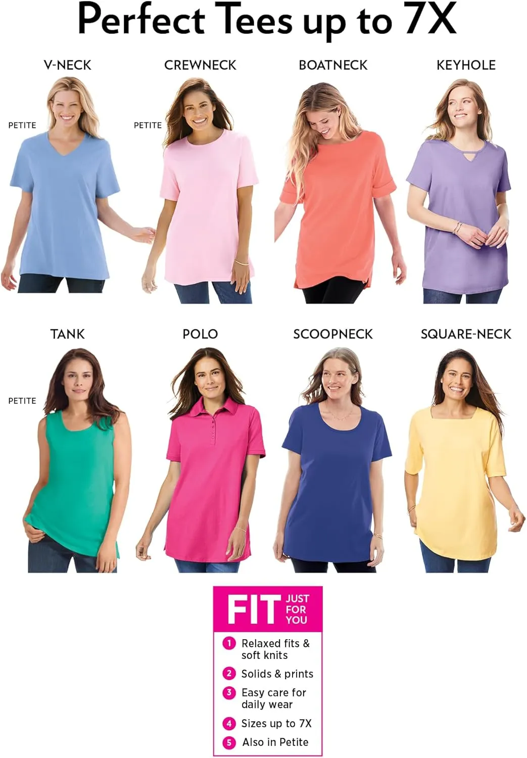 Woman Within Plus Size Perfect Scoopneck Tank (Petite Available)