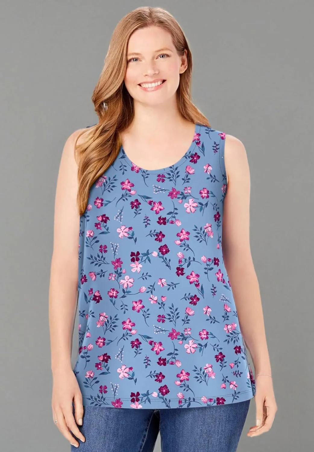 Woman Within Plus Size Perfect Scoopneck Tank (Petite Available)