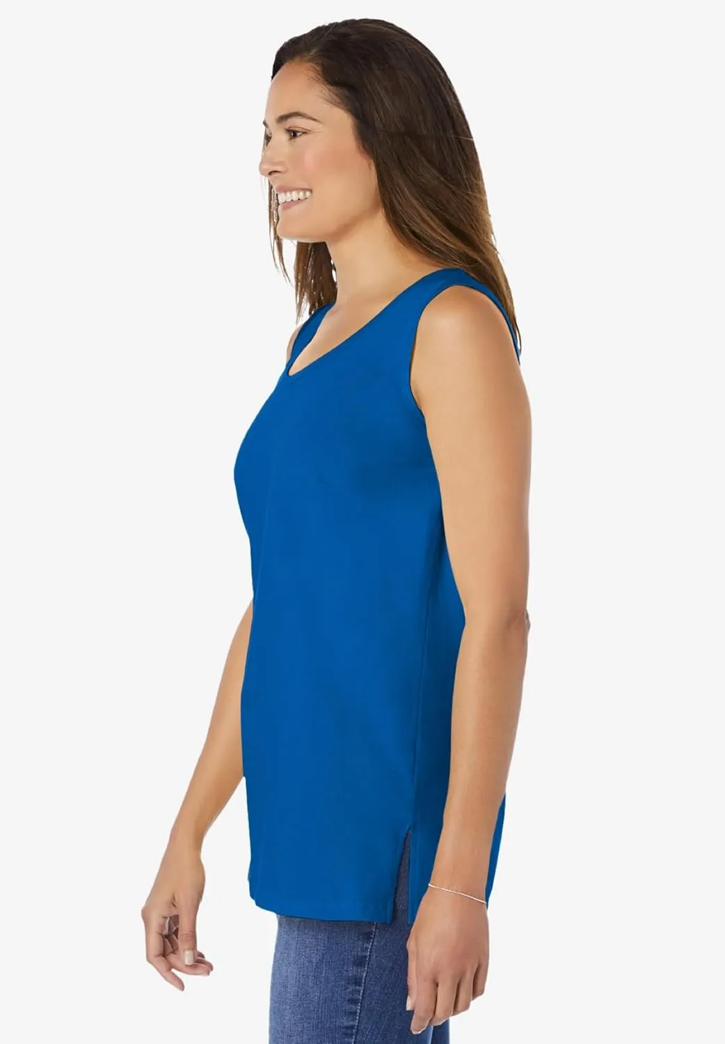 Woman Within Plus Size Perfect Scoopneck Tank (Petite Available)