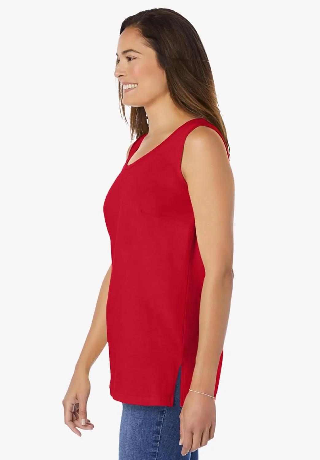 Woman Within Plus Size Perfect Scoopneck Tank (Petite Available)