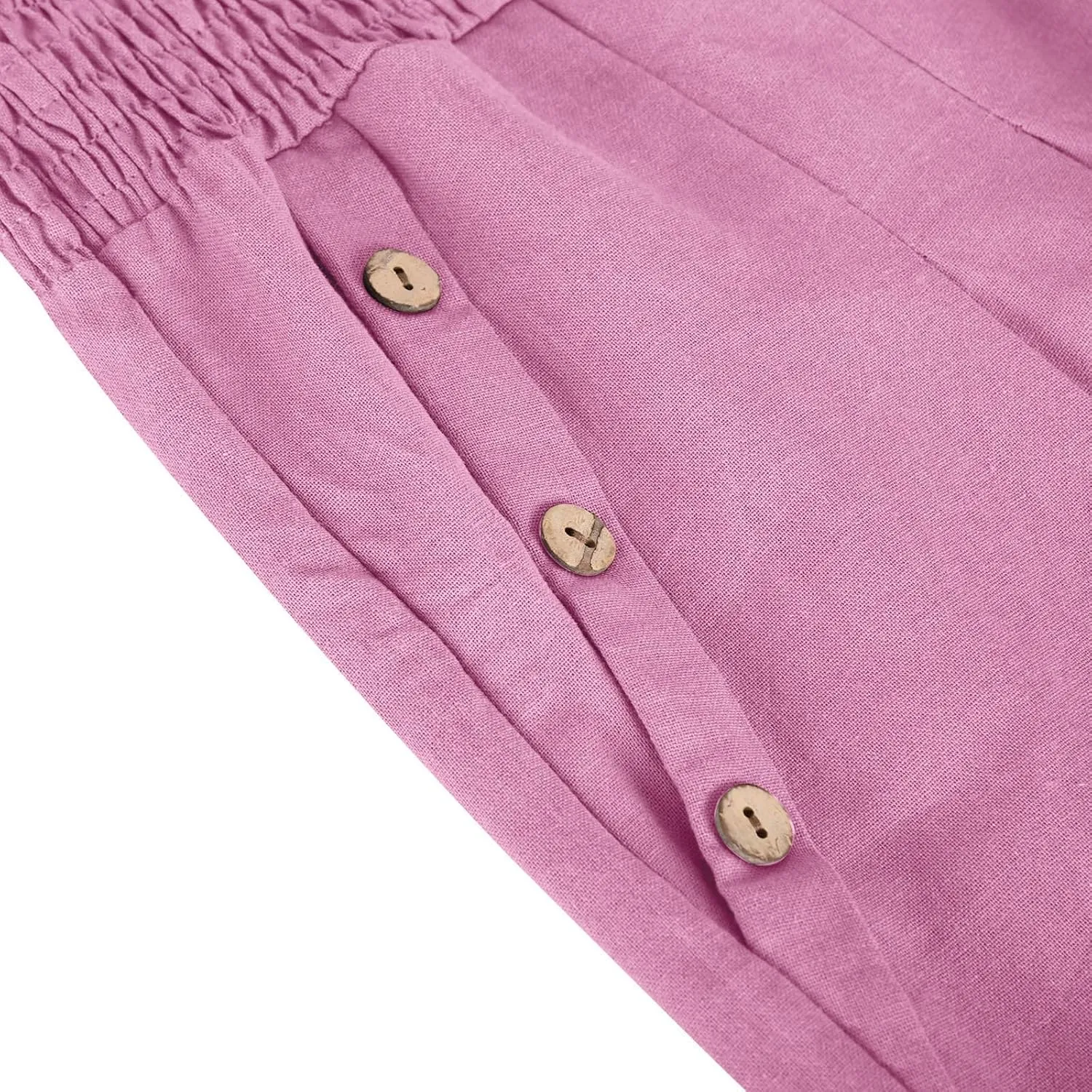 Women Linen Pants Summer Casual Wide Leg Pants Drawstring Waist Cotton Loose Fit Palazzo Trousers with Pockets