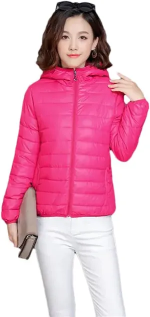 Women Short Cotton-Padded Jacket Down Cotton Coat Light Thin Quilted Lattice Parkas Tops Coats Picture color L