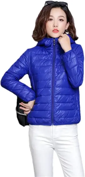 Women Short Cotton-Padded Jacket Down Cotton Coat Light Thin Quilted Lattice Parkas Tops Coats Picture color1 XL