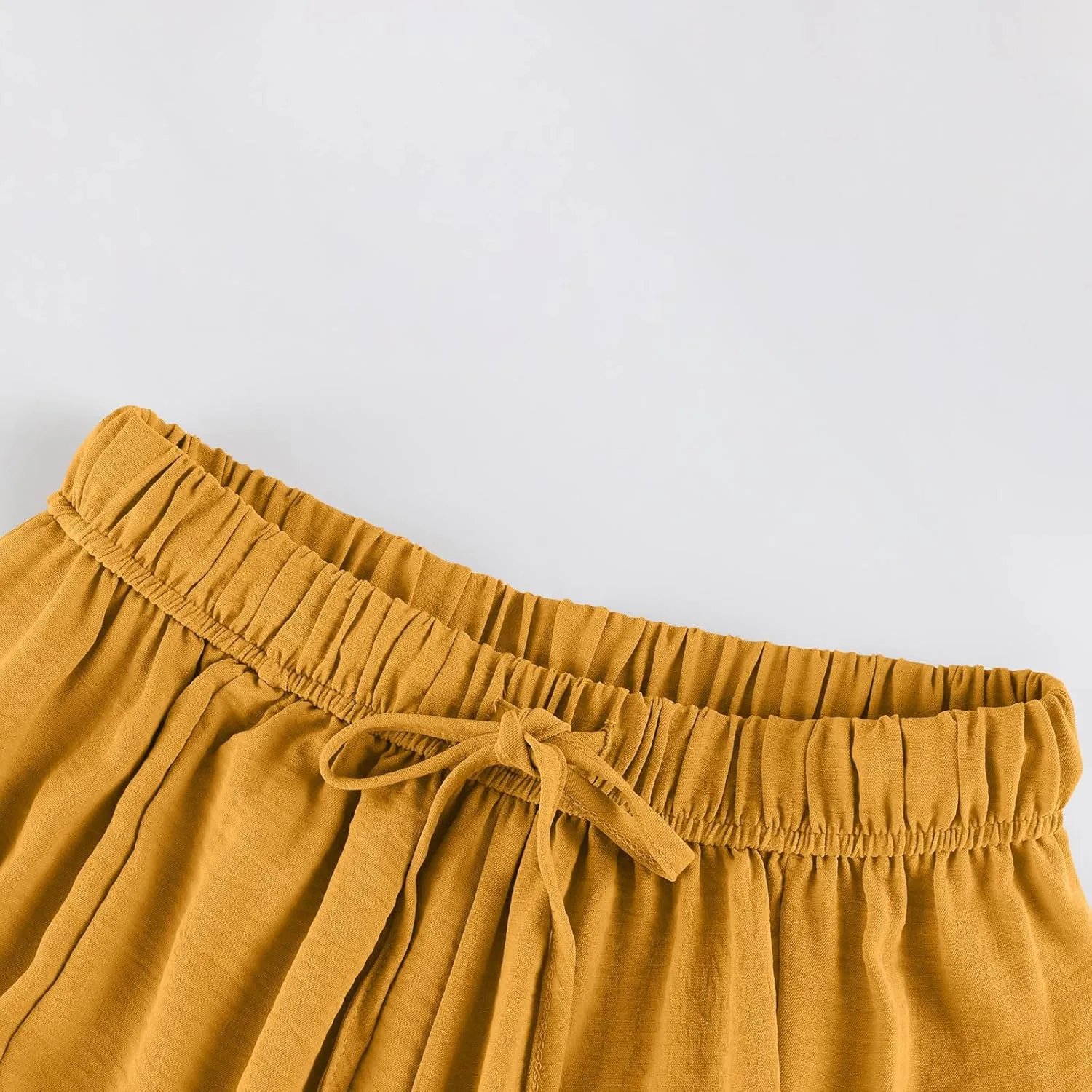 Womens Dress Pants Wide Leg High Waisted Drawstring Beach Pants Long Summer Loose Casual Flowy Palazzo Harem Trousers